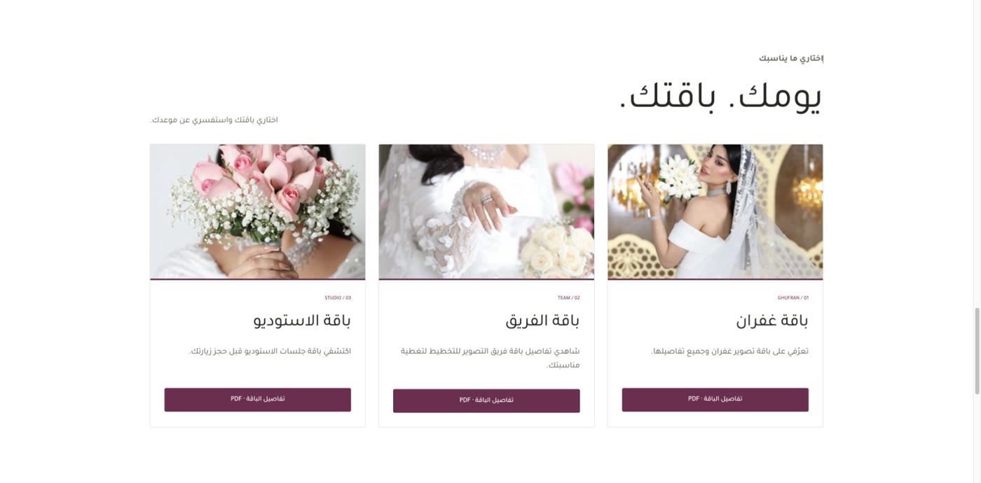 بطاقات باقات التصوير وروابط ملفات PDF